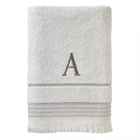 Casual Monogram “A” Cotton Bath Towel, White