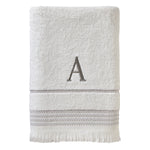 Casual Monogram “A” Cotton Bath Towel, White