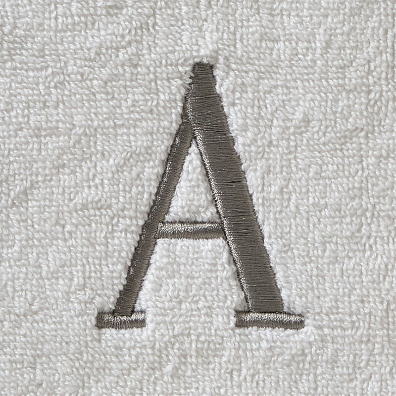 Casual Monogram “A” Cotton Bath Towel, White