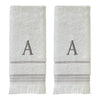 Casual Monogram “A” 2-Piece Cotton Hand Towel Set, White