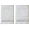 Casual Fringe 2-Piece Cotton Bath Towel Set, White