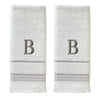 Casual Monogram “B” 2-Piece Cotton Hand Towel Set, White