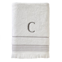 Casual Monogram “C” Cotton Bath Towel, White