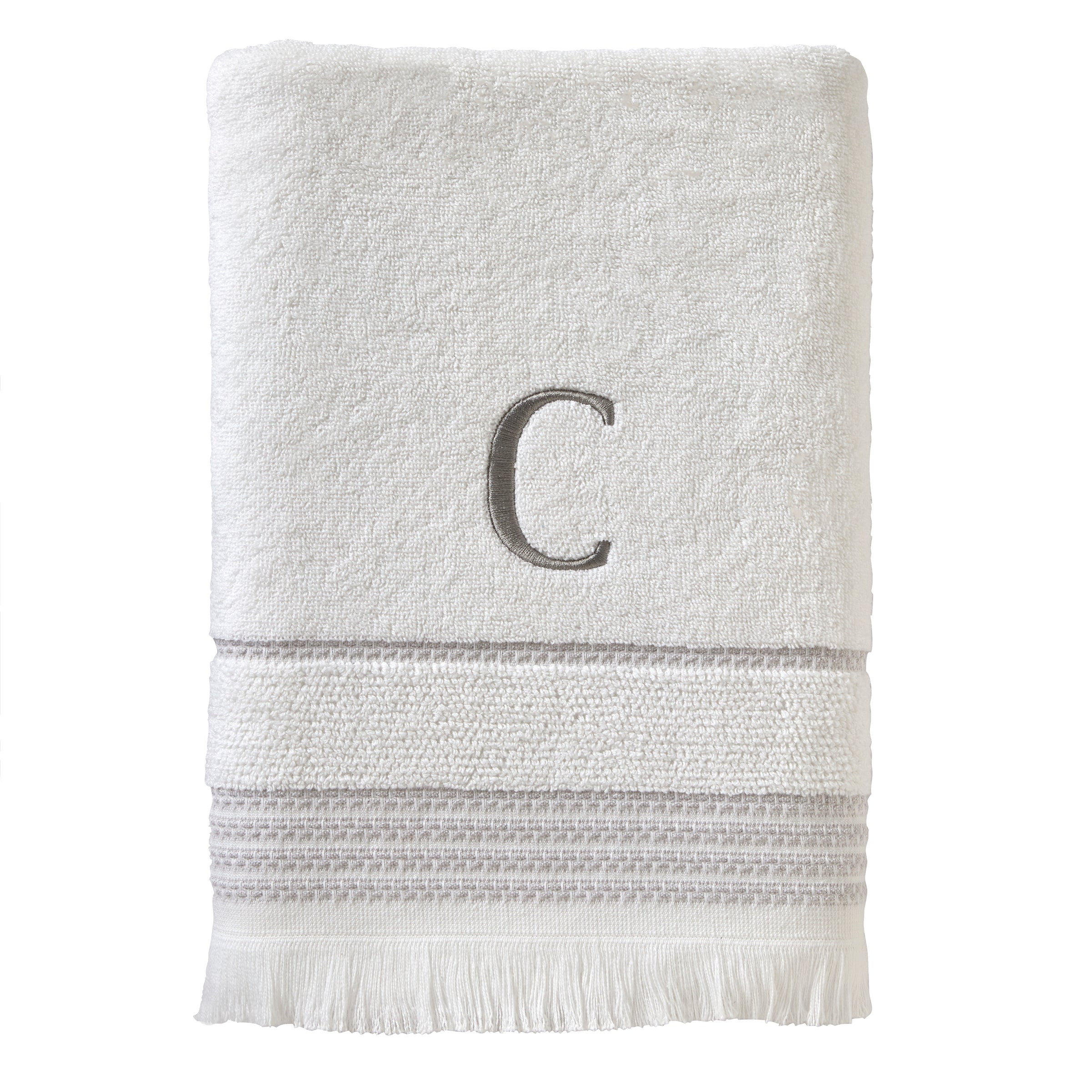 Casual Monogram “C” Cotton Bath Towel, White