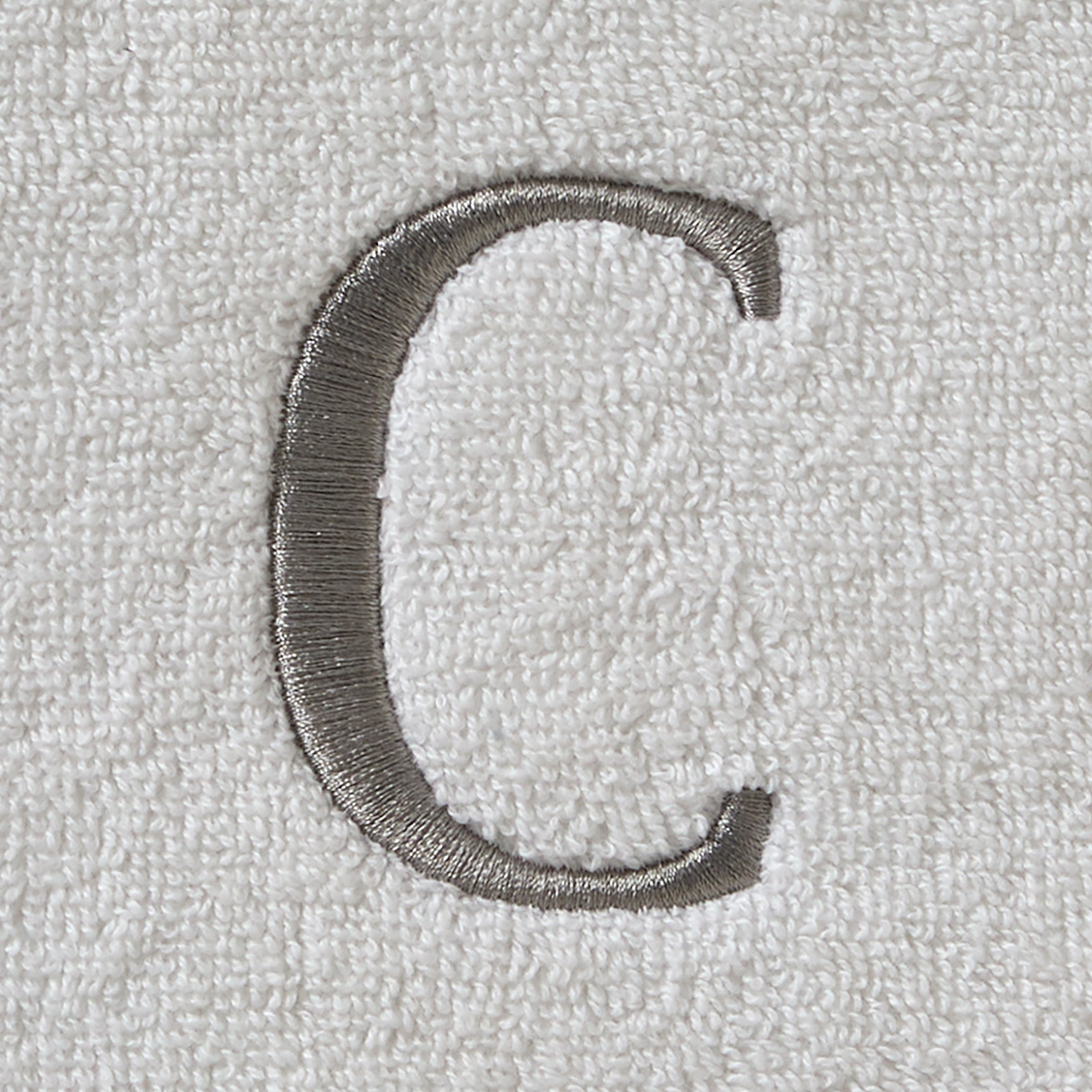 Casual Monogram “C” 2-Piece Cotton Hand Towel Set, White