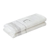 Casual Monogram “C” 2-Piece Cotton Hand Towel Set, White