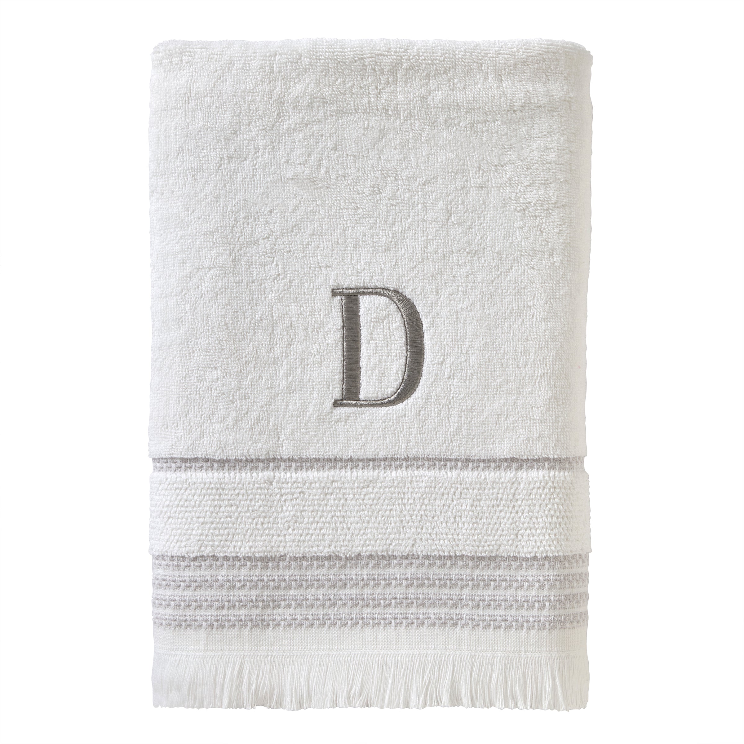 Casual Monogram “D” Cotton Bath Towel, White