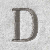 Casual Monogram “D” 2-Piece Cotton Hand Towel Set, White