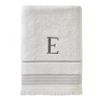Casual Monogram “E” Cotton Bath Towel, White