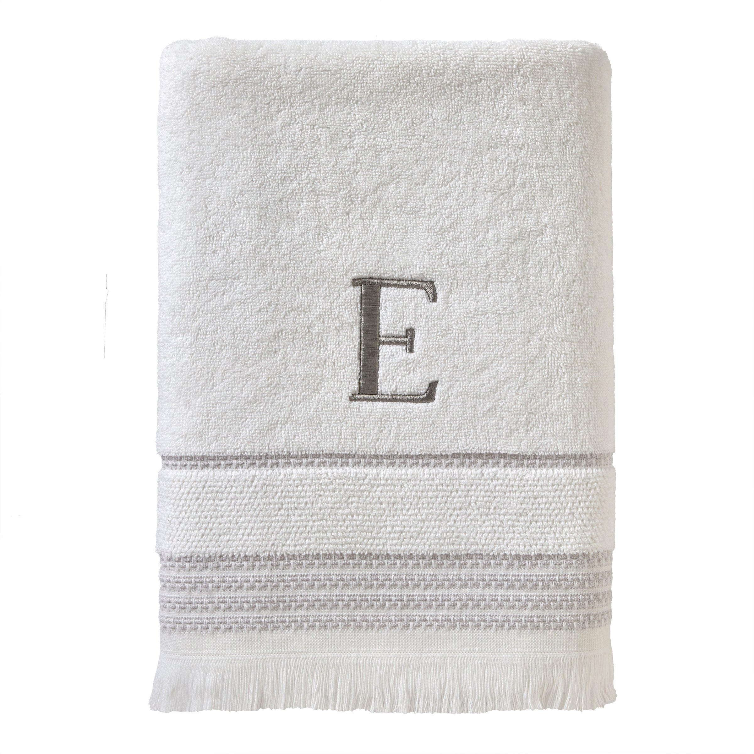 Casual Monogram “E” Cotton Bath Towel, White