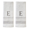 Casual Monogram “E” 2-Piece Cotton Hand Towel Set, White
