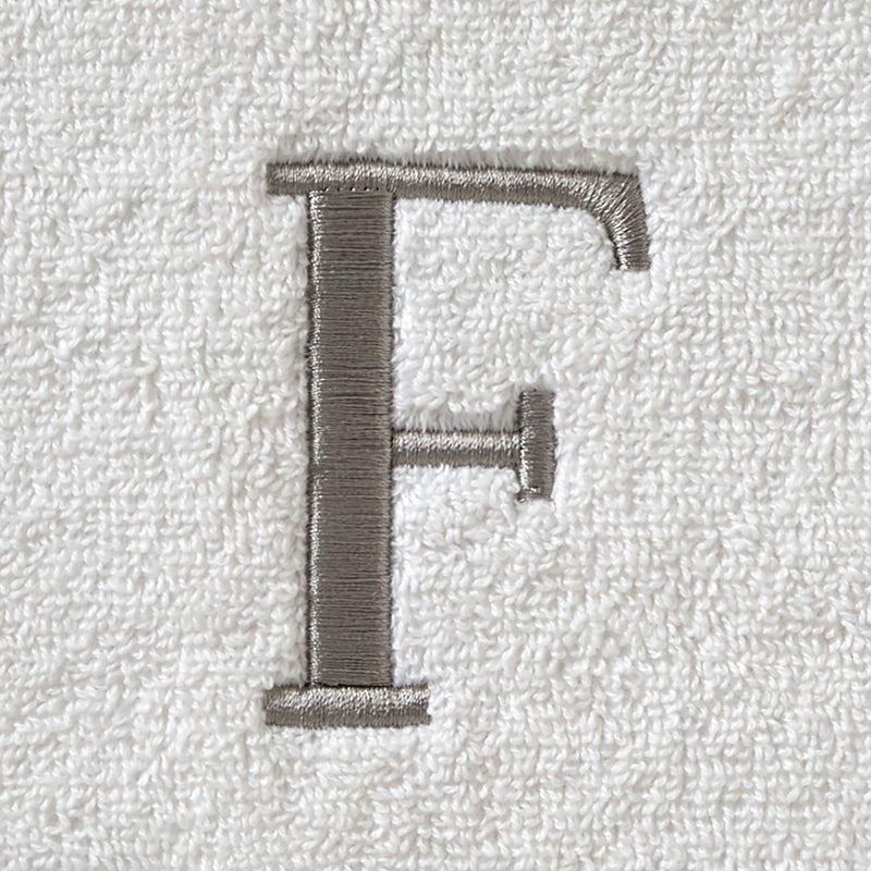 Casual Monogram “F” Cotton Bath Towel, White