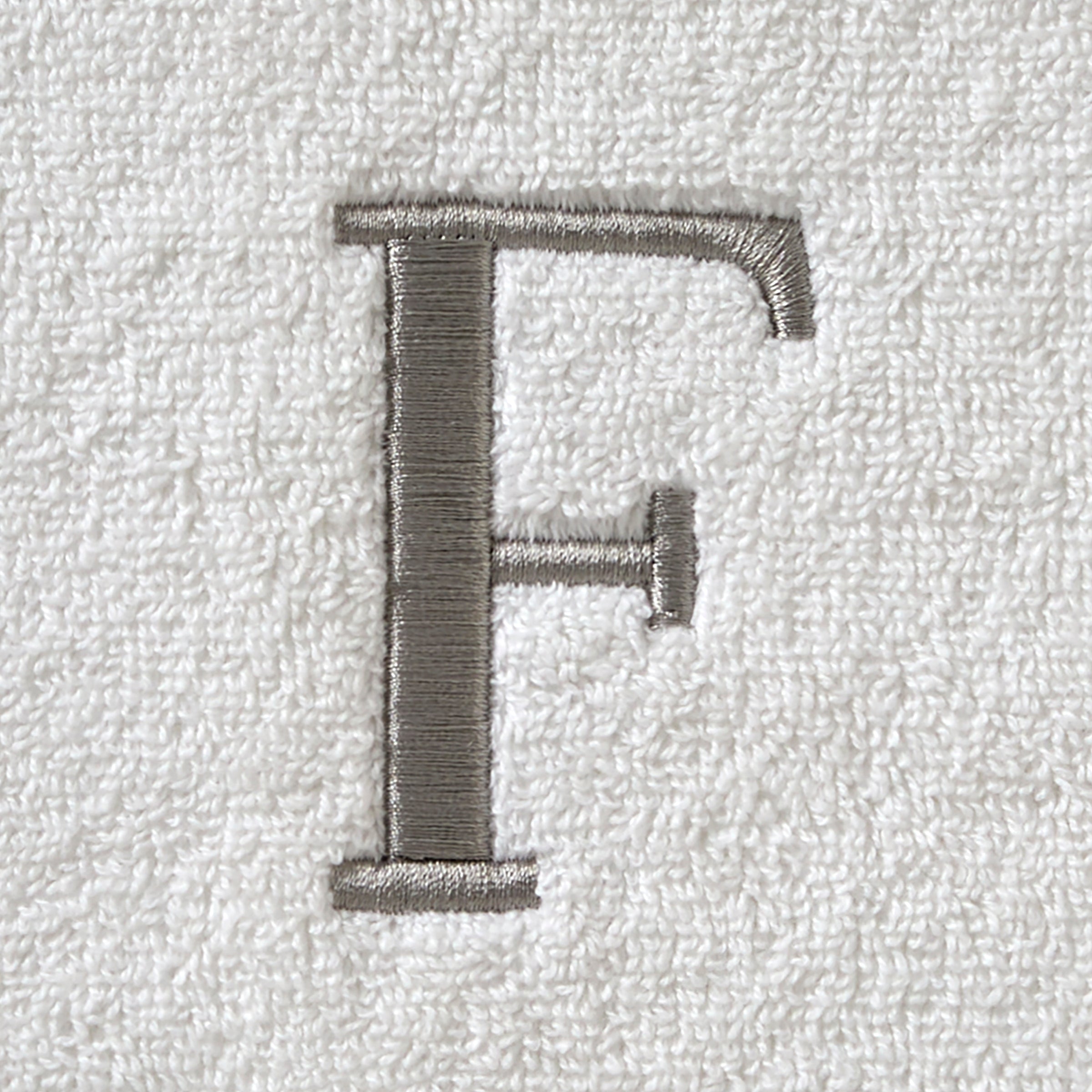 Casual Monogram “F” 2-Piece Cotton Hand Towel Set, White