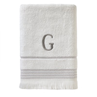 Casual Monogram “G” Cotton Bath Towel, White