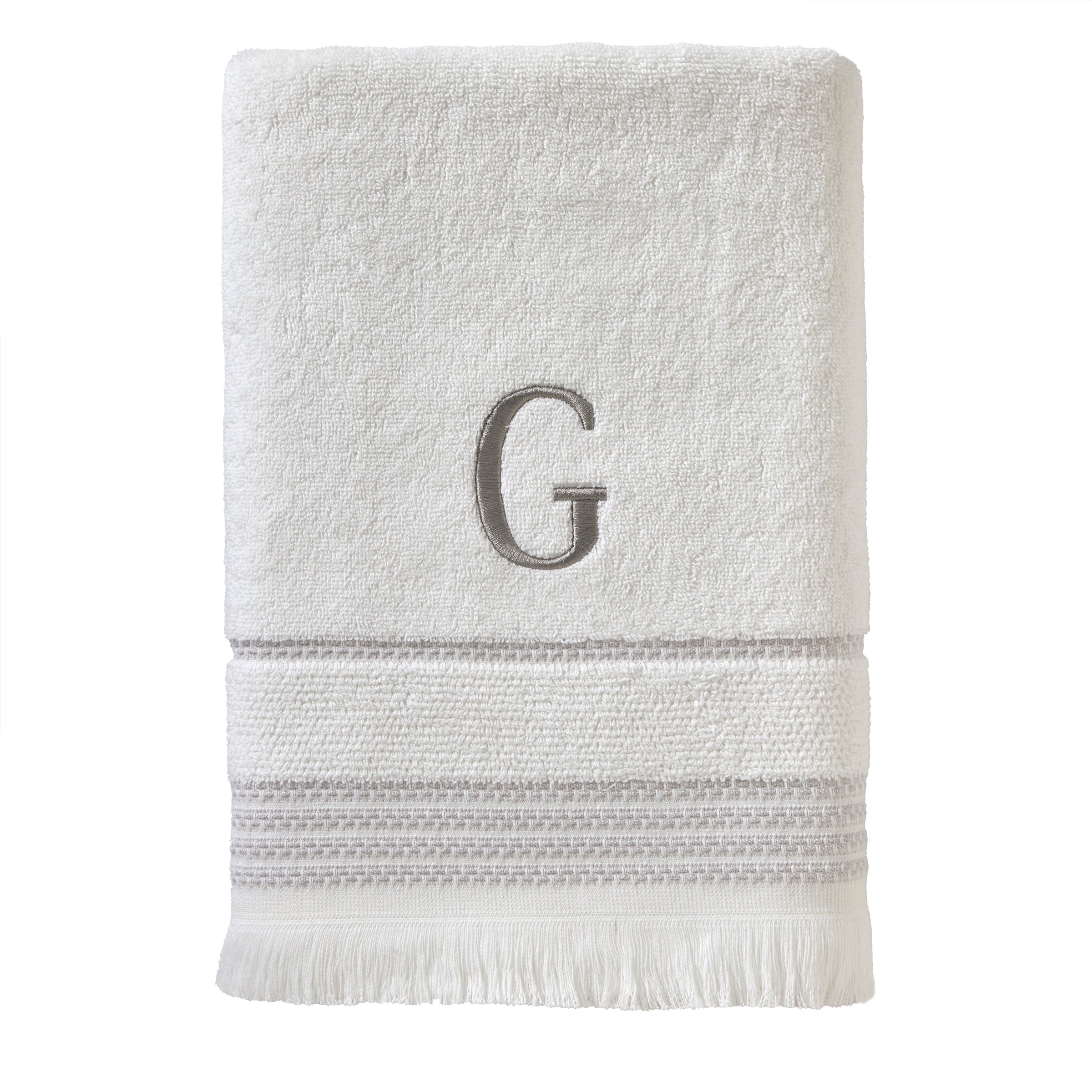 Casual Monogram “G” Cotton Bath Towel, White
