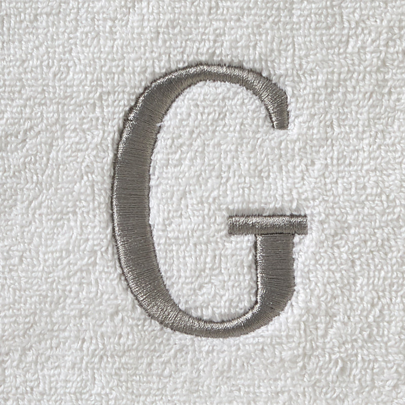 Casual Monogram “G” 2-Piece Cotton Hand Towel Set, White