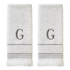Casual Monogram “G” 2-Piece Cotton Hand Towel Set, White