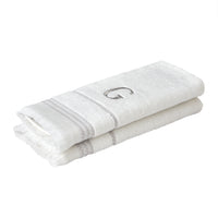 Casual Monogram “G” 2-Piece Cotton Hand Towel Set, White