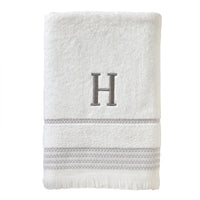 Casual Monogram “H” Cotton Bath Towel, White