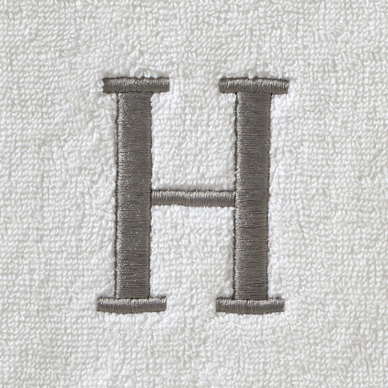 Casual Monogram “H” Cotton Bath Towel, White