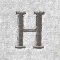 Casual Monogram “H” 2-Piece Cotton Hand Towel Set, White