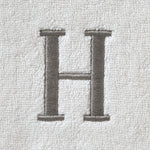 Casual Monogram “H” 2-Piece Cotton Hand Towel Set, White