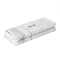 Casual Monogram “I” 2-Piece Cotton Hand Towel Set, White