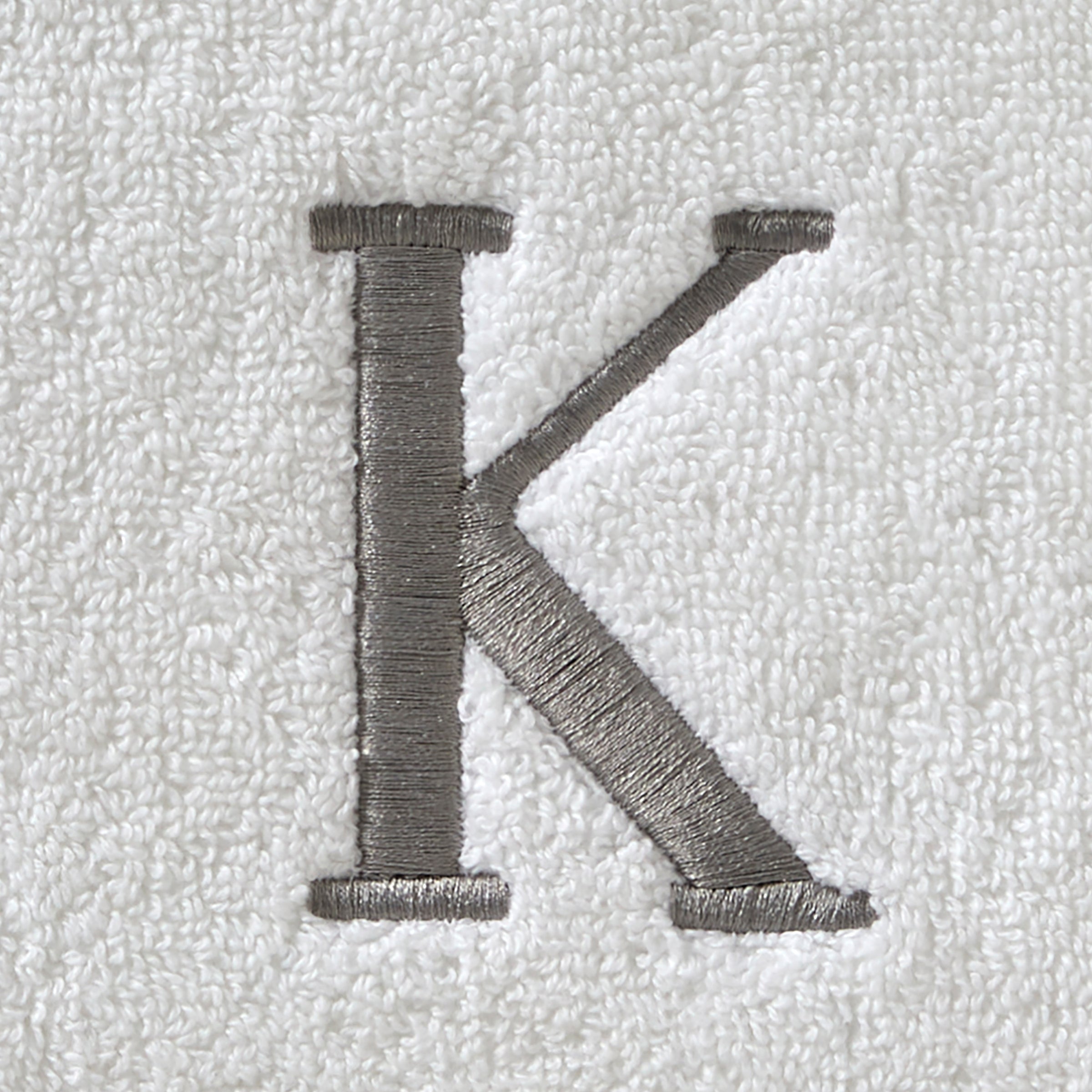 Casual Monogram “K” Cotton Bath Towel, White
