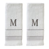 Casual Monogram “M” 2-Piece Cotton Hand Towel Set, White