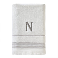 Casual Monogram “N” Cotton Bath Towel, White