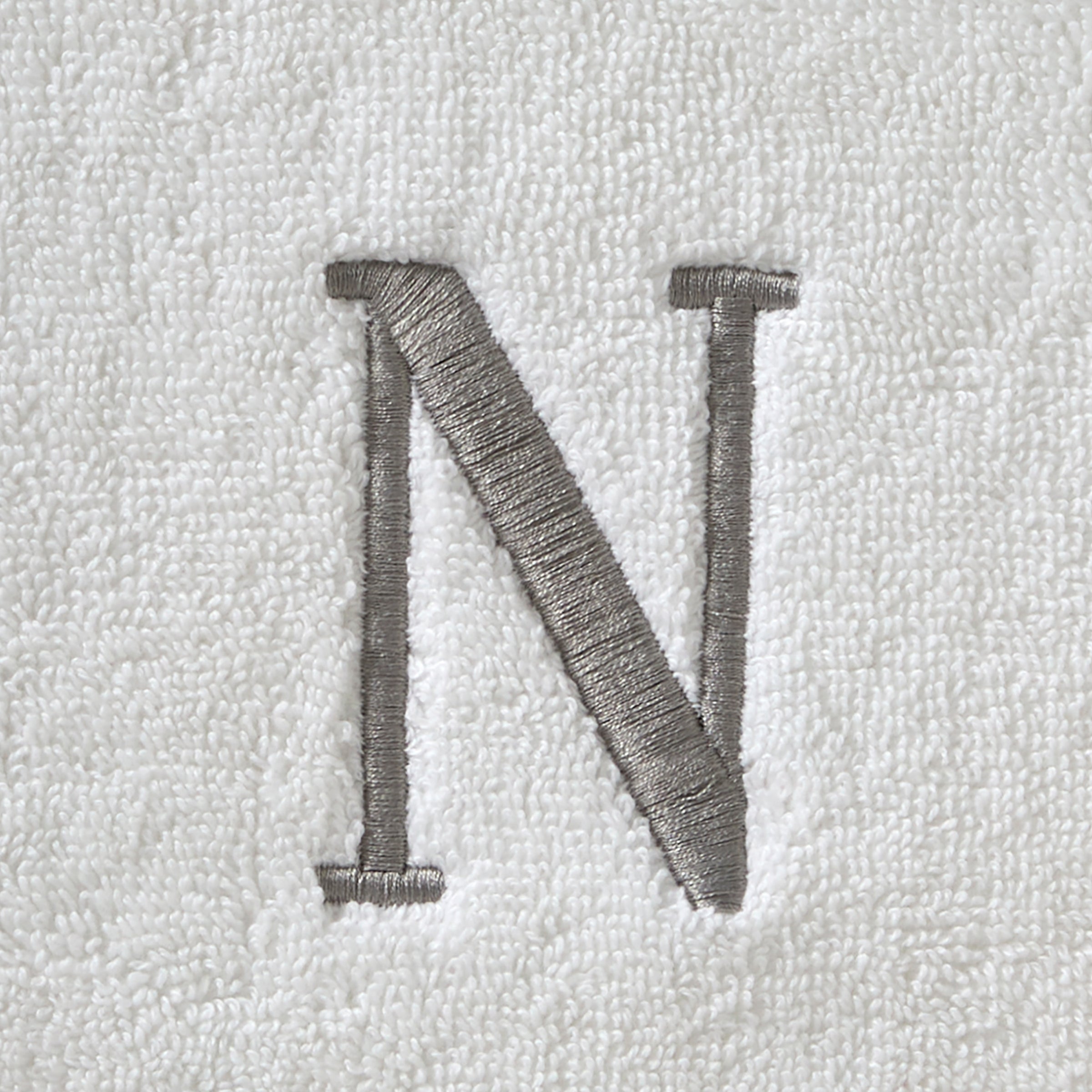 Casual Monogram “N” Cotton Bath Towel, White