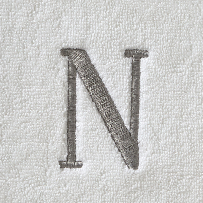Casual Monogram “N” Cotton Bath Towel, White
