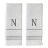 Casual Monogram “N” 2-Piece Cotton Hand Towel Set, White