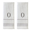 Casual Monogram “O” 2-Piece Cotton Hand Towel Set, White