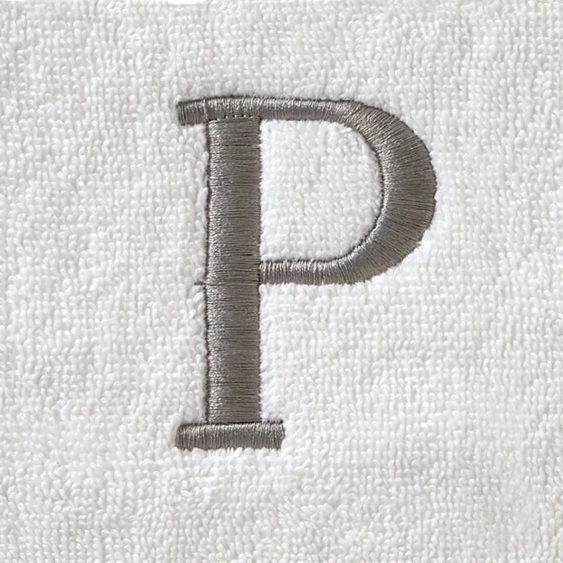 Casual Monogram “P” Cotton Bath Towel, White