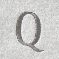Casual Monogram “Q” 2-Piece Cotton Hand Towel Set, White