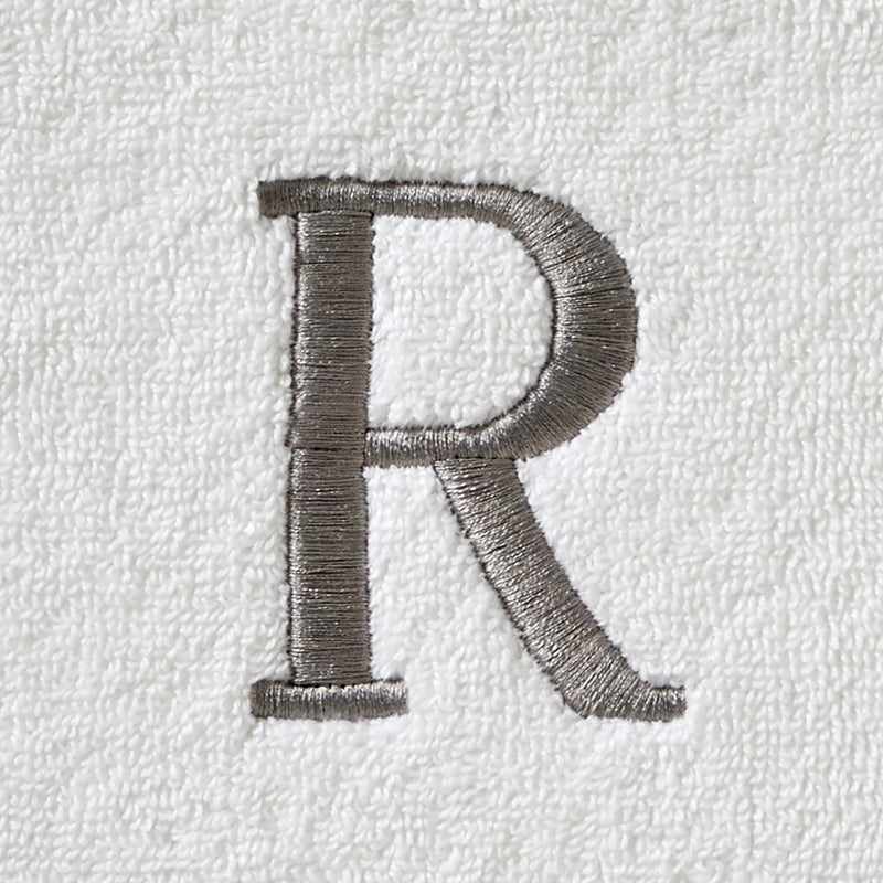 Casual Monogram “R” Cotton Bath Towel, White