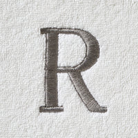 Casual Monogram “R” 2-Piece Cotton Hand Towel Set, White