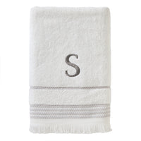 Casual Monogram “S” Cotton Bath Towel, White
