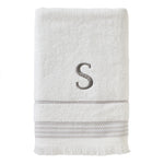 Casual Monogram “S” Cotton Bath Towel, White