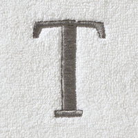 Casual Monogram “T” Cotton Bath Towel, White