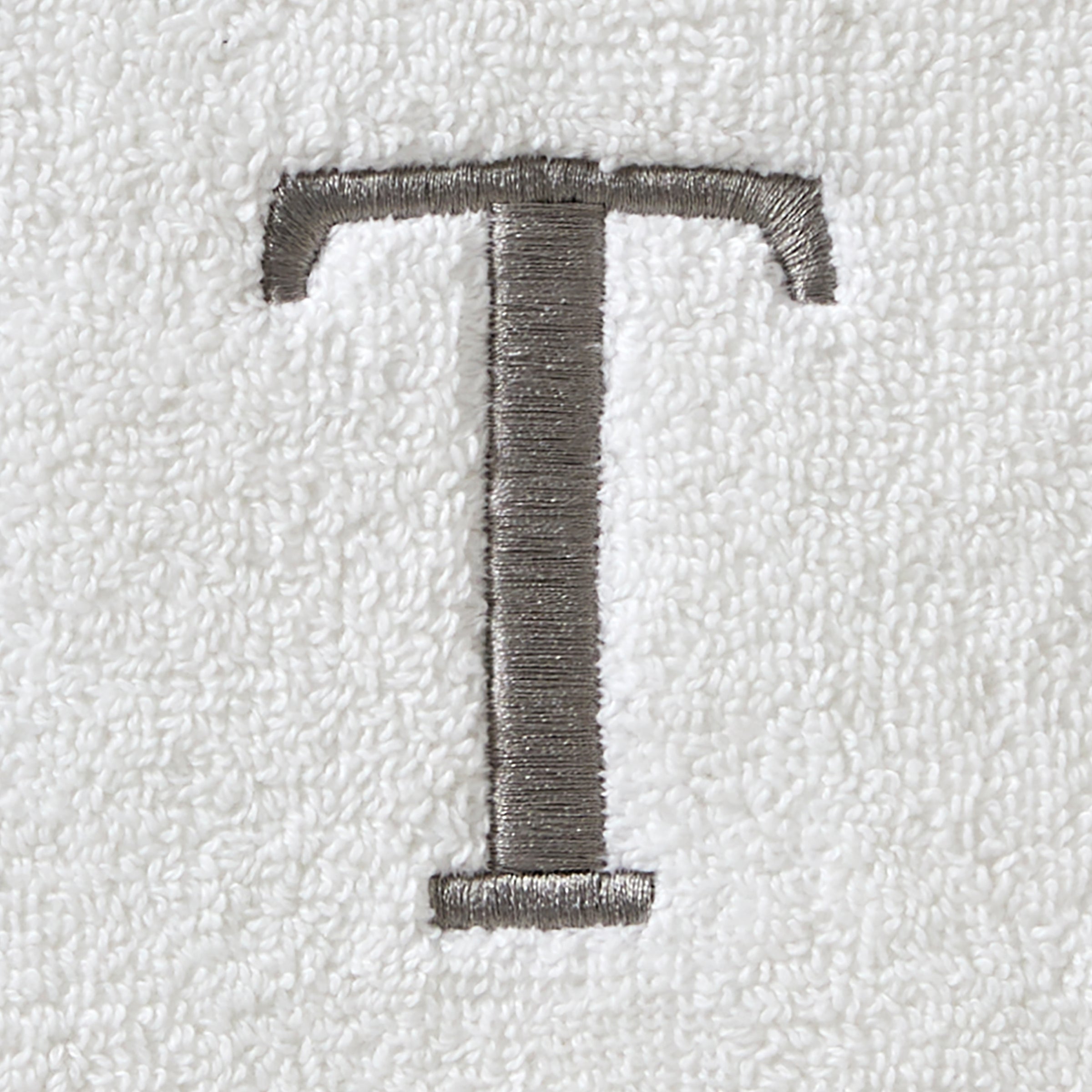 Casual Monogram “T” Cotton Bath Towel, White