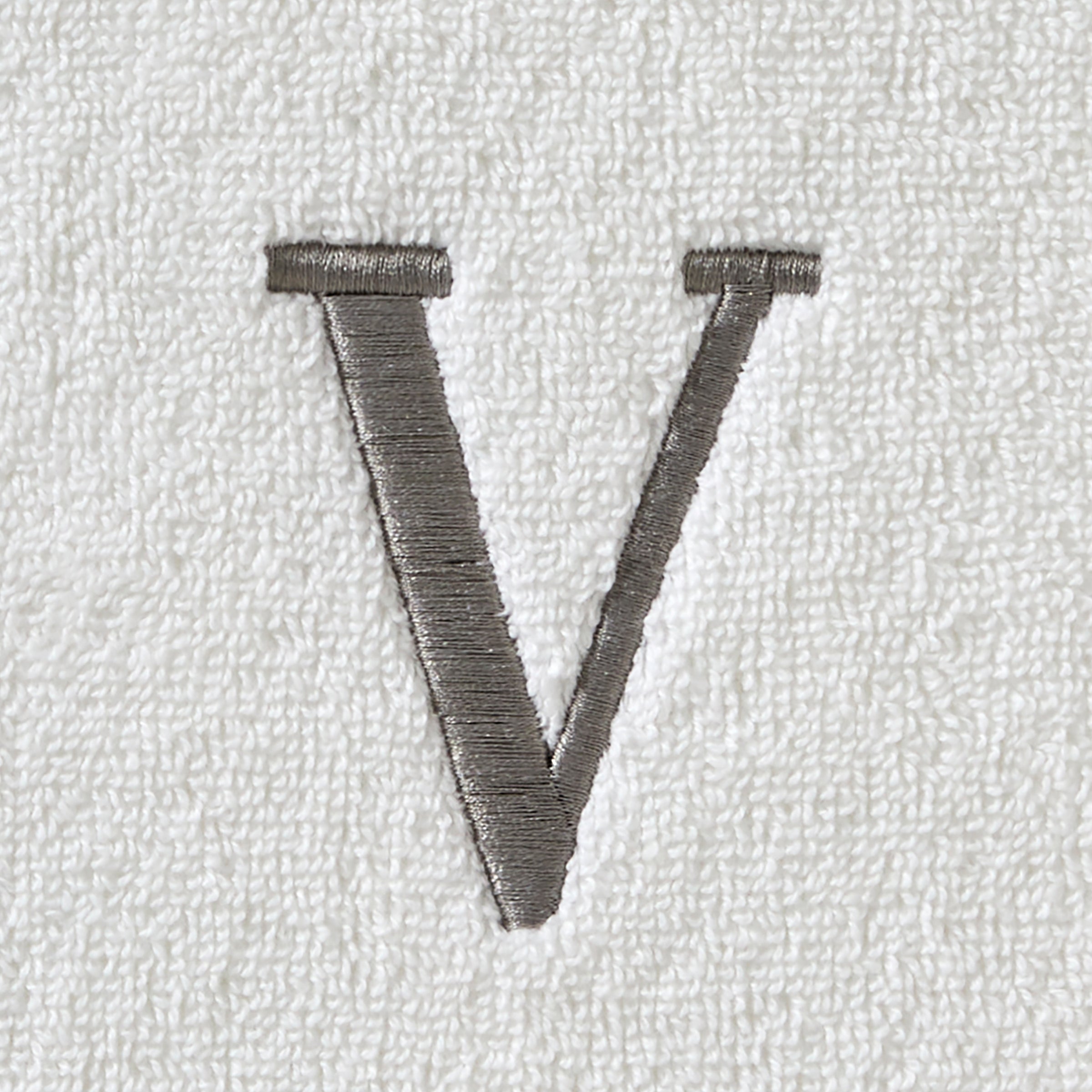 Casual Monogram “V” Cotton Bath Towel, White
