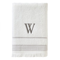 Casual Monogram “W” Cotton Bath Towel, White