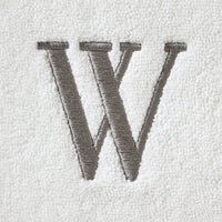 Casual Monogram “W” 2-Piece Cotton Hand Towel Set, White
