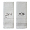 Casual Mine & Yours 2-Piece Cotton Hand Towel Set, White