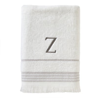 Casual Monogram “Z” Cotton Bath Towel, White