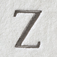 Casual Monogram “Z” 2-Piece Cotton Hand Towel Set, White