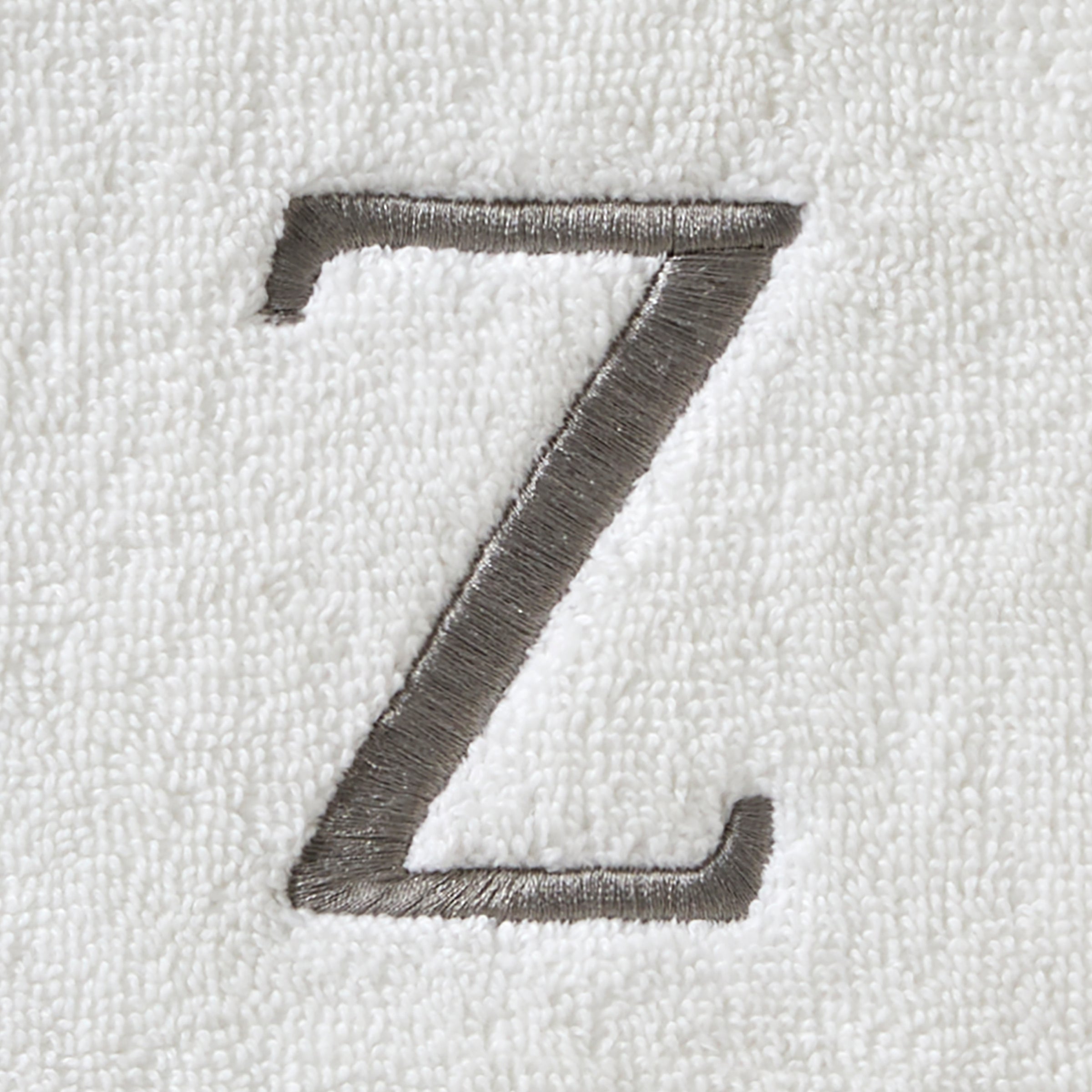 Casual Monogram “Z” 2-Piece Cotton Hand Towel Set, White