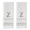 Casual Monogram “Z” 2-Piece Cotton Hand Towel Set, White